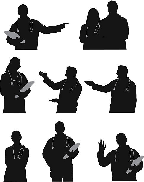 Silhouette of doctors Silhouette of doctorshttp://www.twodozendesign.info/i/1.png doctor silhouettes stock illustrations