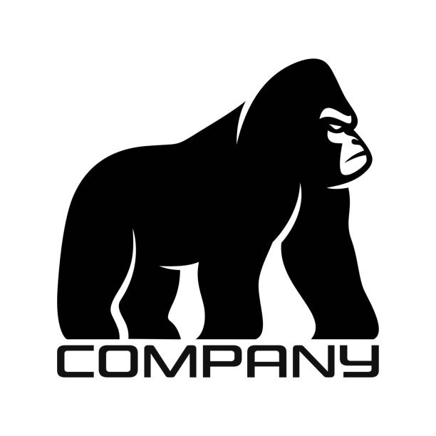 Silhouette of gorilla logo Silhouette of gorilla logo gorilla stock illustrations