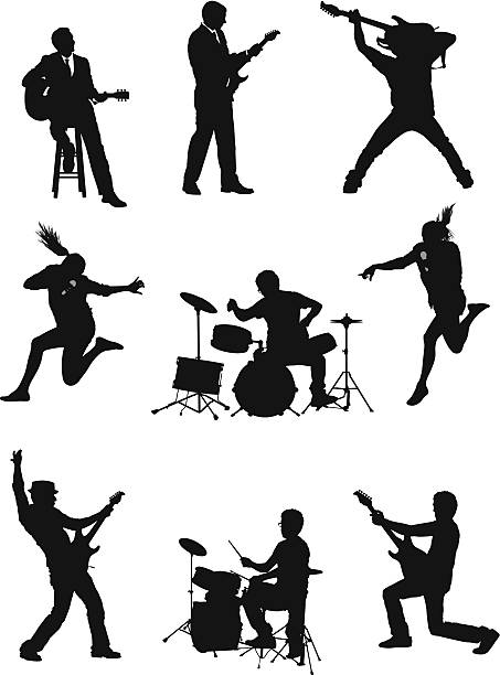 Silhouette of musicians Silhouette of musicianshttp://www.twodozendesign.info/i/1.png performance clipart stock illustrations