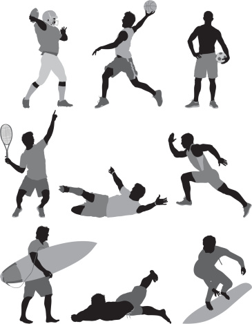 Silhouette of sports peoplehttp://www.twodozendesign.info/i/1.png vector