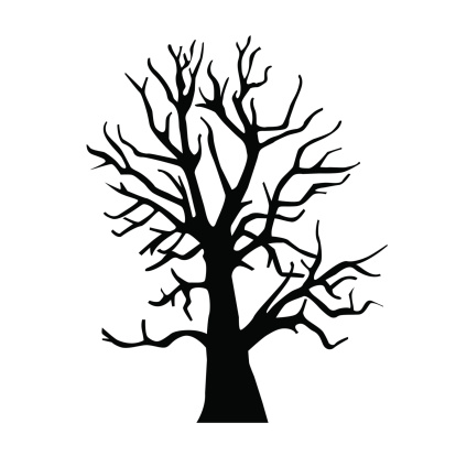 Silhouette old dry wood vector