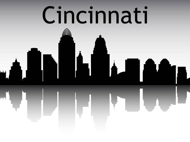 Silhouette Skyline of Cincinnati Ohio Vector Illustration of the Silhouette Skyline of Cincinnati Ohio cincinnati stock illustrations