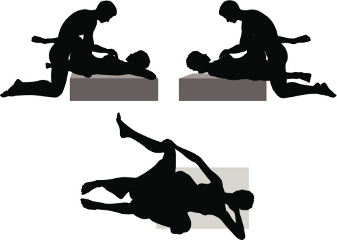 Silhouette With Kama Sutra Positions On White Background Silhouette With Kama Sutra Positions On White Background