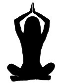 istock silhouettes  girl in a lotus pose. 1362926824