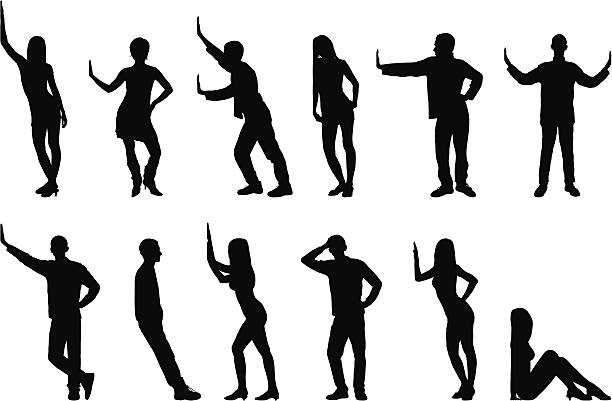 Silhouettes of People vector art illustration