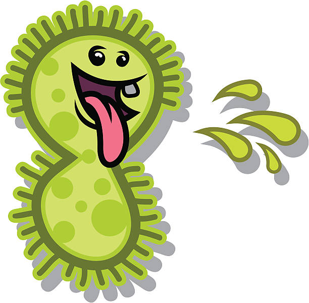 Silly Looking Flu Virus vector art illustration