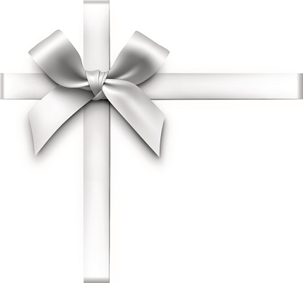 Silver Gift Bow with Ribbons
