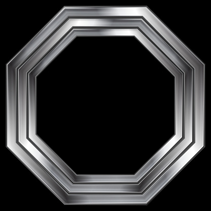 Silver Metallic Octagon Shape Design Stock Vektor Art Und