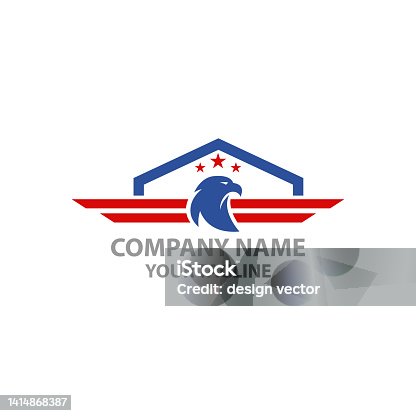 istock Simple and unique army veteran sign with roof house image graphic icon logo design abstract concept vector stock. Can be used as symbol related to property or pension 1414868387