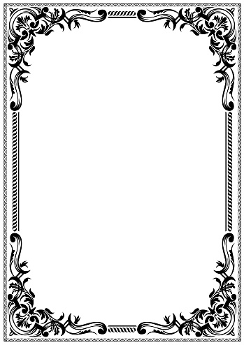 Simple Black And White Certificate Frame Border Stock Illustration ...
