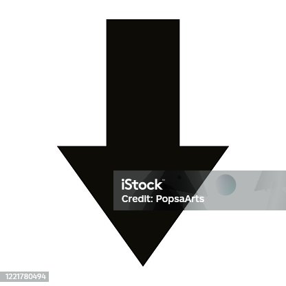 istock Simple black arrow down symbol 1221780494