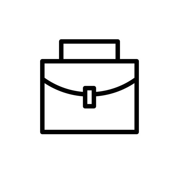 ilustrações de stock, clip art, desenhos animados e ícones de simple briefcase icon. business bag. vector. - fechar porta bagagens