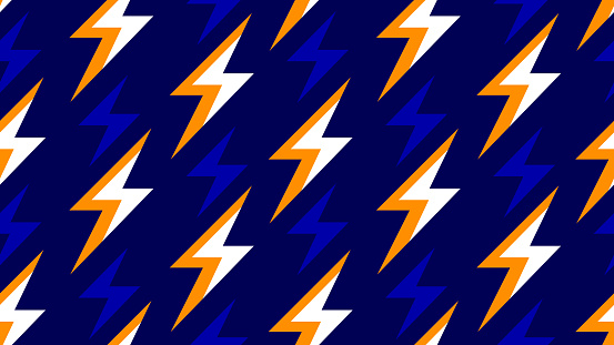 Simple bright seamless illustration of symbols - Lightning. Electricity symbol.