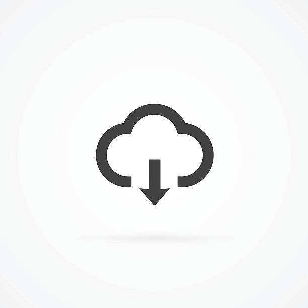 Simple cloud computing icon. Cloud and arrow. vector art illustration