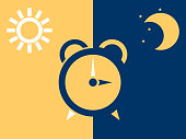 istock Simple conceptual vector illustration of an alarm clock. 1331339417