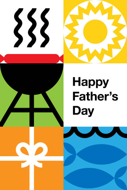 Simple Father’s Day Card Illustration Set 2–Gridded Symbol Series vector art illustration