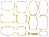 Simple gold frame illustration set