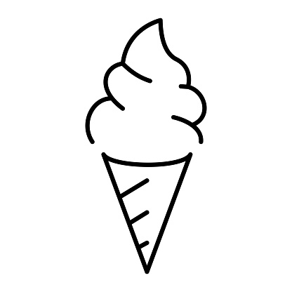 Simple Ice Cream Icon In A Cone Stock Illustration - Download Image Now - iStock