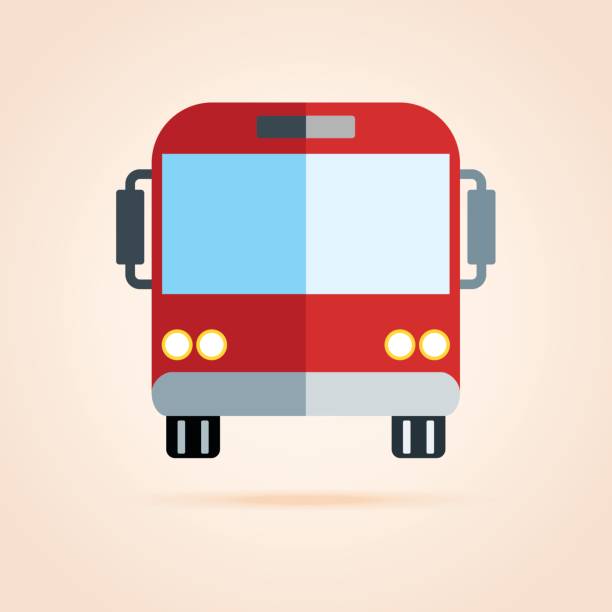 Simple icon of bus. vector art illustration