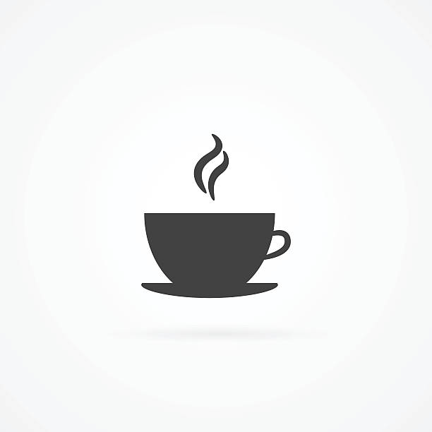 Simple icon of hot drink in cup. vector art illustration