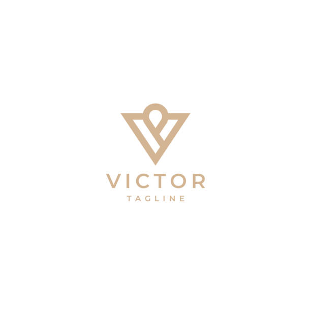 simple icon simple icon design letter v stock illustrations