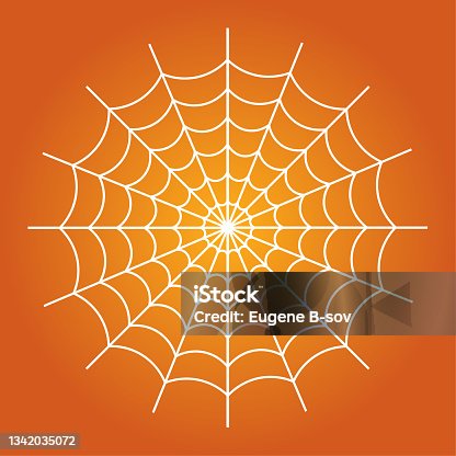 istock Simple illustration of spider web for Happy Halloween Day 1342035072