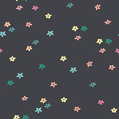istock Simple little flowers vector seamless pattern background 1366853273
