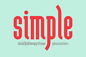 istock Simple modern condensed style font 1350624317