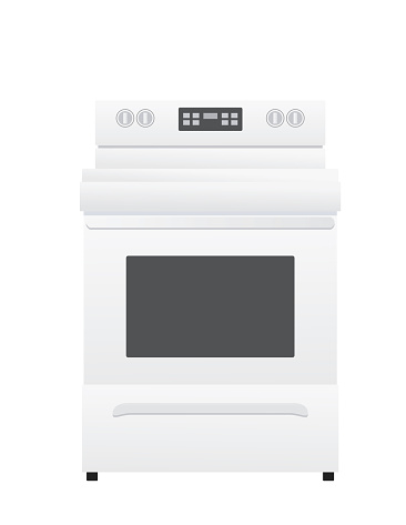 Simple Modern Style White Stove on a Transparent Background