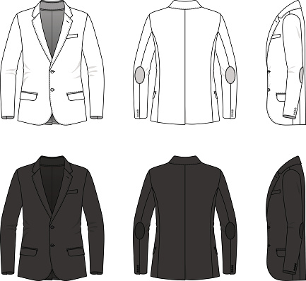 Simple outline drawing of a blazer