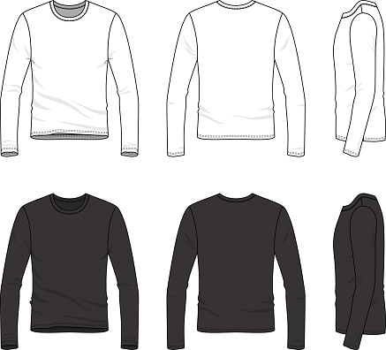 Simple outline drawing of a men's blank tee