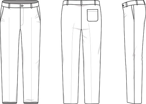 Simple Outline Drawing Of A Pants Stock Illustration - Download Image ...