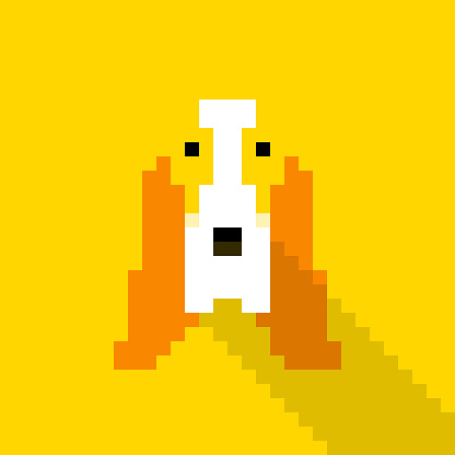 Simple pixel animal series, the Basset Hound