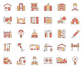 Simple Set of Architecture Related Vector Line Icons. Outline Symbol Collection.
