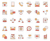 Simple Set of Communication Related Vector Line Icons. Outline Symbol Collection