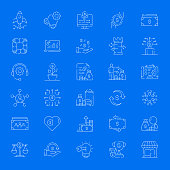 Simple Set of Crowdfunding Related Vector Thin Line Icons. Outline Symbol Collection.