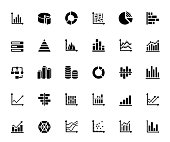 Simple Set of Graphs and Charts Related Vector Icons. Symbol Collection