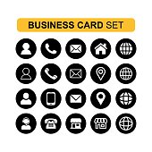Creative business card and technology icon collection