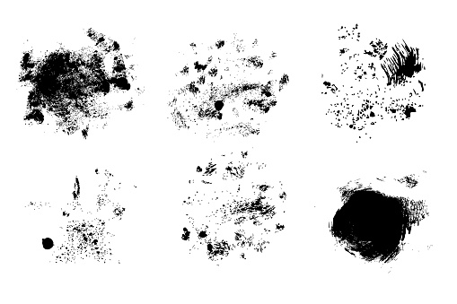 Simple Vector hand draw sketch, Set 6various size and shape of splat and splash Circle Splat