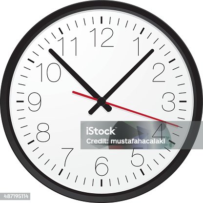 istock Simple wall clock 487195114