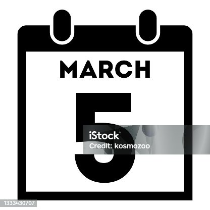 istock Simplicity  black daily calendar Icon - 5 March 1333430707