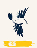 istock Simplistic Brush paintings Of A Songbird 1069785810