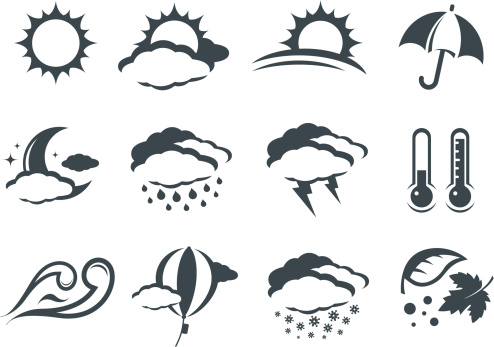 Single Color Weather Icons Stock Illustration - Download Image Now - iStock