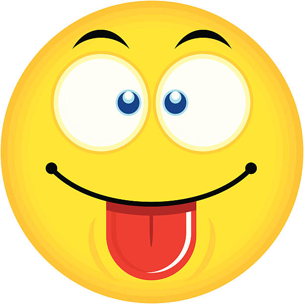 single emoticon (tongue out) - sticking tongue out stock illustrations, cli...