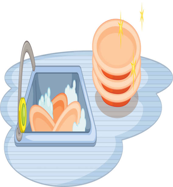 Best Washing Dishes Illustrations, Royalty-Free Vector Graphics & Clip
