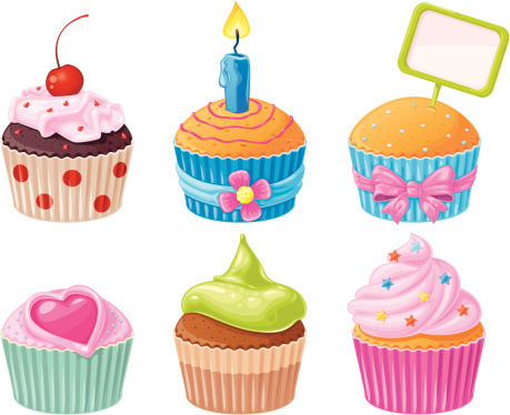 Six delicious cupcakes - Set 2