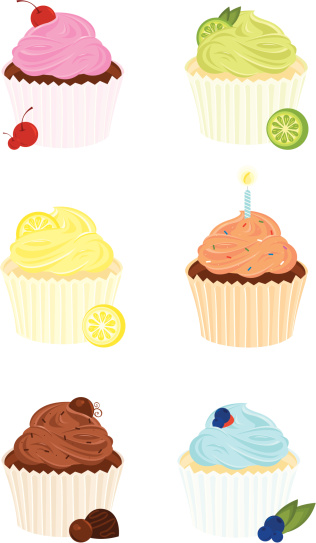 Six Gourmet Cupcakes