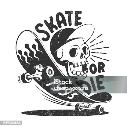 istock Skate or die retro logo 1319300688