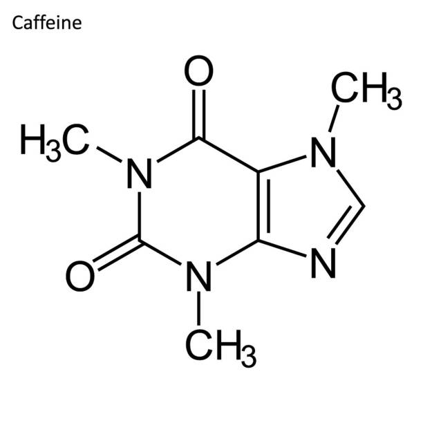 Skeletal formula of Caffeine Skeletal formula. stimulant molecule. caffeine stock illustrations