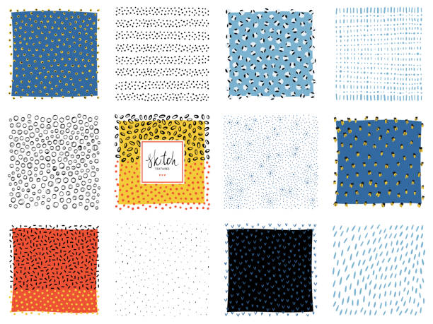 Sketch Backgrounds_06 Set of abstract backgrounds and scribble textures. Vector illustration. people borders stock illustrations